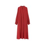 レッド(012) | この一枚で品の良いコーディネートが完成 ボリュームスリーブマキシワンピース | Re:EDIT
