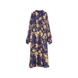 ネイビー花柄(021) | この一枚で品の良いコーディネートが完成 ボリュームスリーブマキシワンピース | Re:EDIT