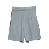 ブルー(013) | てろんとした夏素材のショートパンツ ベルト付きサテンファイユショートパンツ パンツ | Re:EDIT
