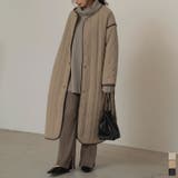 軽量で暖かくさらっと羽織れるノーカラーキルティングコート | Re:EDIT | 詳細画像1