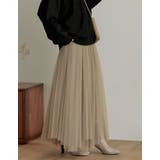 シーズンレスに着用できる チュールロングスカート スカート | Re:EDIT | 詳細画像4 