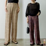 総柄パンツでモードかつ大人レディな着こなしに 総柄センタープレススラックスパンツ | Re:EDIT | 詳細画像1