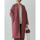 ピンク(010) | シンプルなシルエットシックに決まるジップコート | Re:EDIT