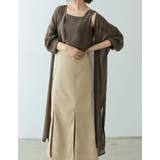 ブラウン(021) | [低身長サイズ有][洗濯機で洗える]ボリュームスリーブ楊柳ガウンカーディガン | Re:EDIT