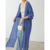 ブルー(024) | [低身長サイズ有][洗濯機で洗える]ボリュームスリーブ楊柳ガウンカーディガン | Re:EDIT