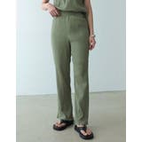 カーキ(018) | インド綿のナチュラルな風合いの美脚パンツ インド綿楊柳ストレートパンツ パンツ | Re:EDIT