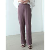 パープル(020) | インド綿のナチュラルな風合いの美脚パンツ インド綿楊柳ストレートパンツ パンツ | Re:EDIT