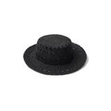 ブラック(001) | シンプルな大人デザインのカンカン帽 透かし編みカンカン帽 帽子/ハット | Re:EDIT