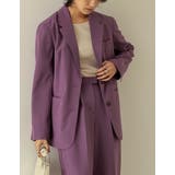 パープル(020) | ベーシックに使えるテーラードジャケット [低身長サイズ有]リサイクルツイルシング… | Re:EDIT