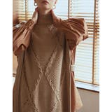 大人モードな雰囲気でコーデの主役に ダイヤ柄ハイネックロングニットベスト トップス | Re:EDIT | 詳細画像21