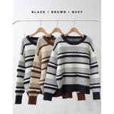 ふんわり優しい着心地のジャガードニット ジャガードボーダーニットプルオーバー ト… | Re:EDIT | 詳細画像2