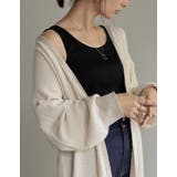 ふんわりと落ち感のあるニットロングカーデ ブークレロングニットガウン トップス | Re:EDIT | 詳細画像17