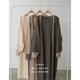 ふんわりと落ち感のあるニットロングカーデ ブークレロングニットガウン トップス | Re:EDIT | 詳細画像2