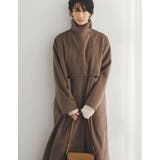 軽くて暖かい薄手のガウンコート カットメルトンマフラー付きロングコート ジャケット | Re:EDIT | 詳細画像4
