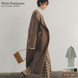 軽くて暖かい薄手のガウンコート カットメルトンマフラー付きロングコート ジャケット | Re:EDIT | 詳細画像1