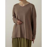 モカ(019) | シンプルだからこそシルエットや着心地にこだわって Vネックニットプルオーバー | Re:EDIT