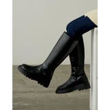 トラックソールで、今季旬のモードな足元に エコレザートラックソールロングブーツ | Re:EDIT | 詳細画像2