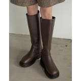 トラックソールで、今季旬のモードな足元に エコレザートラックソールロングブーツ | Re:EDIT | 詳細画像4