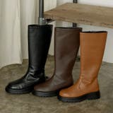 トラックソールで、今季旬のモードな足元に エコレザートラックソールロングブーツ | Re:EDIT | 詳細画像1