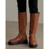 トラックソールで、今季旬のモードな足元に エコレザートラックソールロングブーツ | Re:EDIT | 詳細画像26