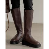 トラックソールで、今季旬のモードな足元に エコレザートラックソールロングブーツ | Re:EDIT | 詳細画像28