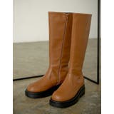 トラックソールで、今季旬のモードな足元に エコレザートラックソールロングブーツ | Re:EDIT | 詳細画像36