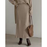 大人のリラックススタイルに [低身長サイズ有]鹿の子編みストレートニットスカート… | Re:EDIT | 詳細画像3 