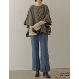 インナー合わせが魅力的なポンチョアウター ダブルフェイスチェックポンチョコート | Re:EDIT | 詳細画像10