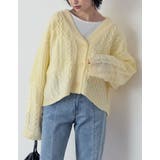 ランダムリブのざっくり編みショートカーデ ケーブル編ショートニットカーディガン | Re:EDIT | 詳細画像13