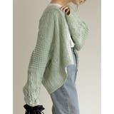 ランダムリブのざっくり編みショートカーデ ケーブル編ショートニットカーディガン | Re:EDIT | 詳細画像17