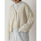 ランダムリブのざっくり編みショートカーデ ケーブル編ショートニットカーディガン | Re:EDIT | 詳細画像3