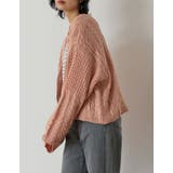 ランダムリブのざっくり編みショートカーデ ケーブル編ショートニットカーディガン | Re:EDIT | 詳細画像5