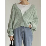 ランダムリブのざっくり編みショートカーデ ケーブル編ショートニットカーディガン | Re:EDIT | 詳細画像6