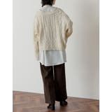 ランダムリブのざっくり編みショートカーデ ケーブル編ショートニットカーディガン | Re:EDIT | 詳細画像21