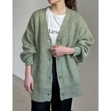 [低身長サイズ有]ビッグシルエットリサイクルMIXニットカラーカーディガン | Re:EDIT | 詳細画像4 