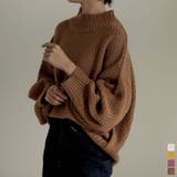 丸みをおびたシルエが魅力の鹿の子編みニット 鹿の子編みバルキーニットトップス ト… | Re:EDIT | 詳細画像1