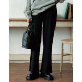 ブラック(001) | キックフレアリブニットリラックスパンツ パンツ パンツ | Re:EDIT