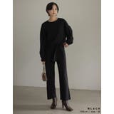 ストレートシルエットの楽ちんニットパンツ ウエストベルト付きニットパンツ パンツ | Re:EDIT | 詳細画像7
