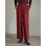 レッド(012) | コーデを新鮮に見せてくれるストレートパンツ ピーチサテンタックストレートパンツ | Re:EDIT