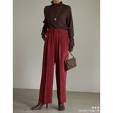 コーデを新鮮に見せてくれるストレートパンツ ピーチサテンタックストレートパンツ | Re:EDIT | 詳細画像14