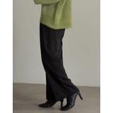 コーデを新鮮に見せてくれるストレートパンツ ピーチサテンタックストレートパンツ | Re:EDIT | 詳細画像4