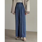 コーデを新鮮に見せてくれるストレートパンツ ピーチサテンタックストレートパンツ | Re:EDIT | 詳細画像6