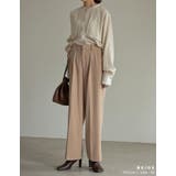 コーデを新鮮に見せてくれるストレートパンツ ピーチサテンタックストレートパンツ | Re:EDIT | 詳細画像8