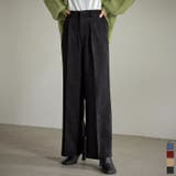 コーデを新鮮に見せてくれるストレートパンツ ピーチサテンタックストレートパンツ | Re:EDIT | 詳細画像1