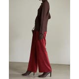 コーデを新鮮に見せてくれるストレートパンツ ピーチサテンタックストレートパンツ | Re:EDIT | 詳細画像23