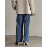 コーデを新鮮に見せてくれるストレートパンツ ピーチサテンタックストレートパンツ | Re:EDIT | 詳細画像24