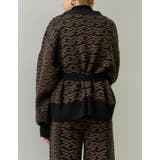 旬の幾何学柄を取り入れたゆったりニットカーディガン | Re:EDIT | 詳細画像11