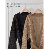 旬の幾何学柄を取り入れたゆったりニットカーディガン | Re:EDIT | 詳細画像2