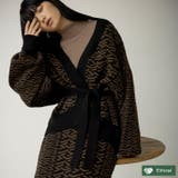 旬の幾何学柄を取り入れたゆったりニットカーディガン | Re:EDIT | 詳細画像1