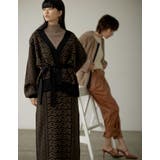 旬の幾何学柄を取り入れたゆったりニットカーディガン | Re:EDIT | 詳細画像22